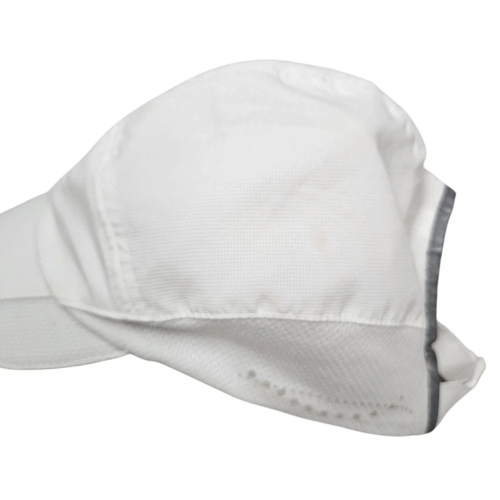 Headsweats Performance Running Hat Unisex OS White‎ Coolmax Mesh Floral Logo Cap